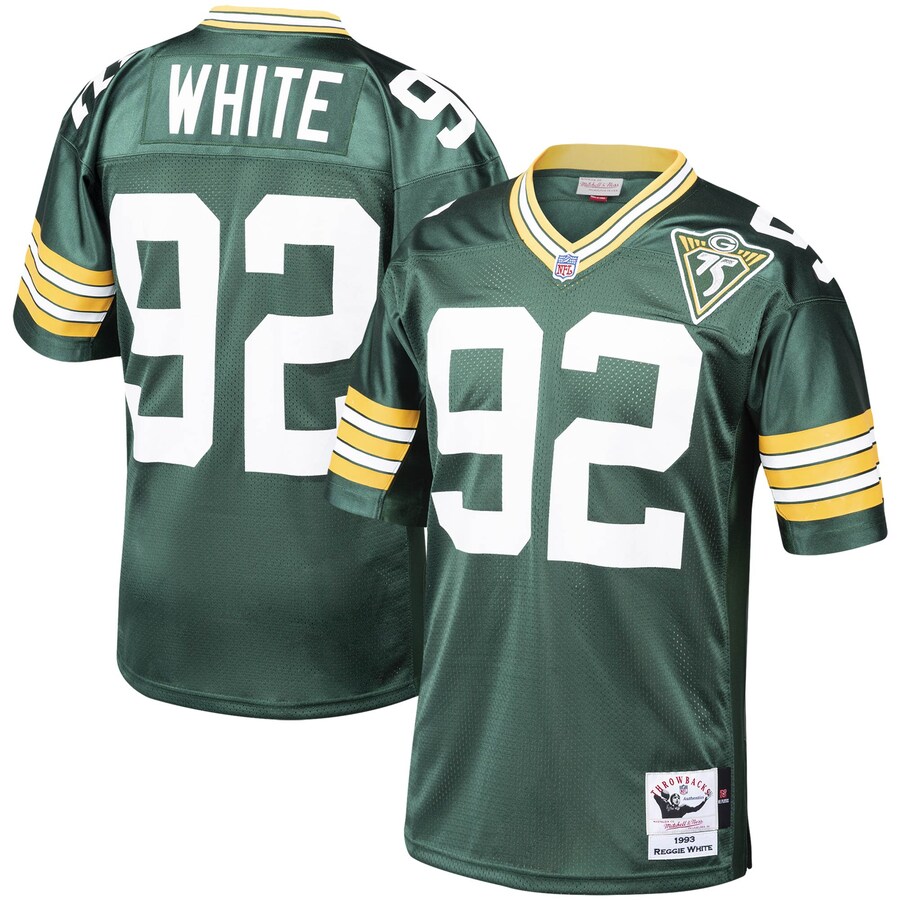Men's Green Bay Packers 1993 Reggie White Mitchell & Ness Green Authentic Throwback Retired Player Jersey - U-jersey