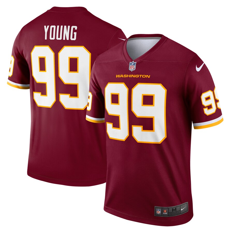 Men's Washington Football Team Chase Young Nike Burgundy Team Legend Player Performance Top - U-jersey