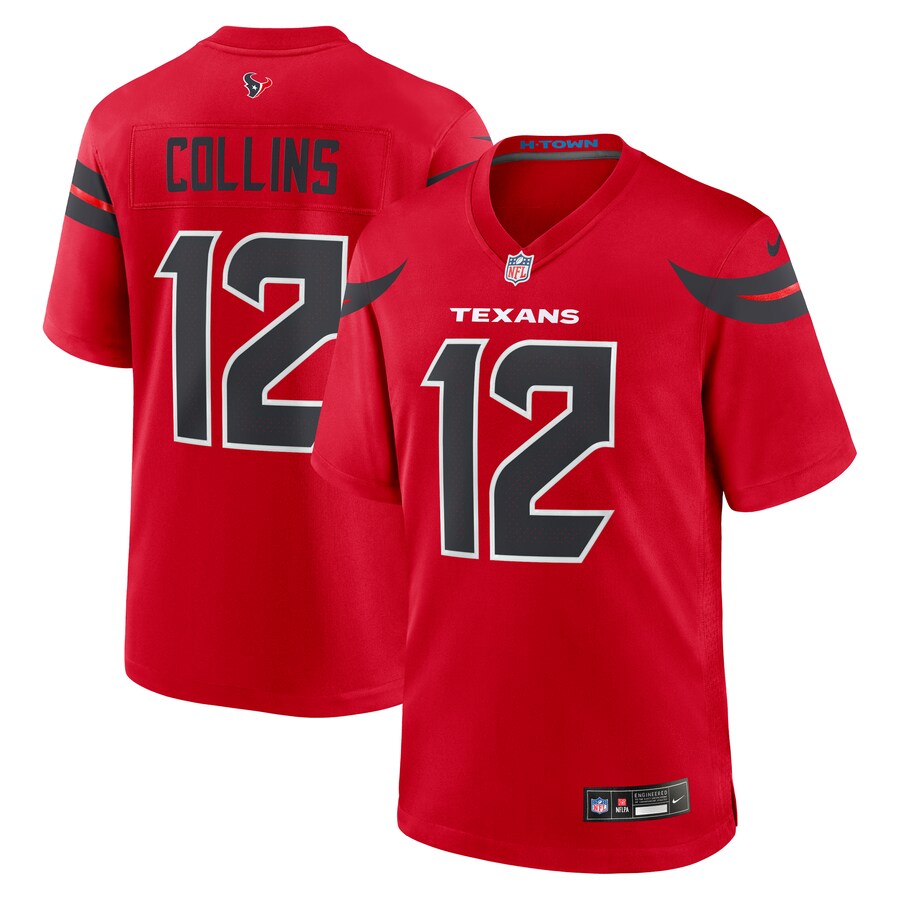 Men's Houston Texans Nico Collins Nike  Red Alternate Game Jersey - U-jersey