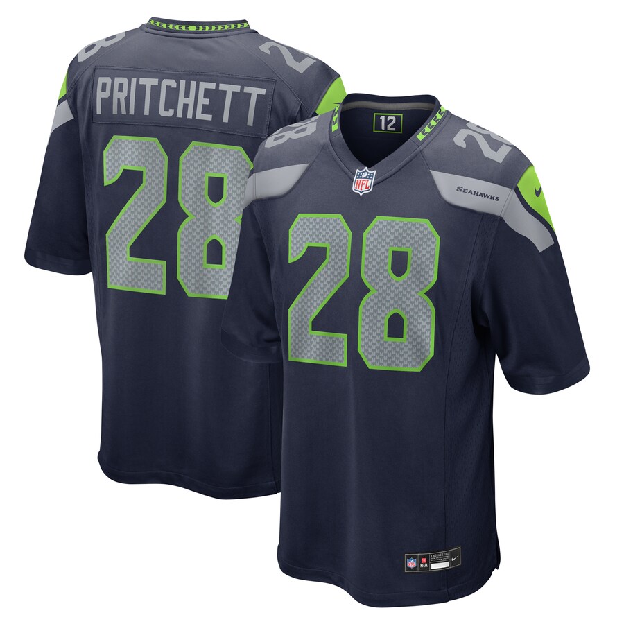 Men's Seattle Seahawks Nehemiah Pritchett Nike College Navy Game Jersey - U-jersey