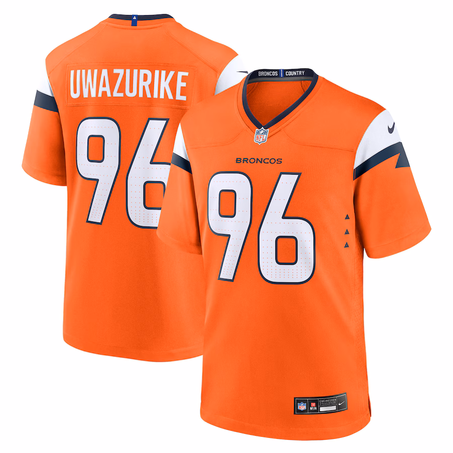 Men's Denver Broncos Eyioma Uwazurike Nike Orange Team Game Jersey - U-jersey