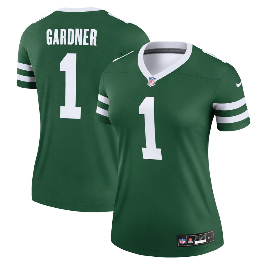 Women's New York Jets Ahmad Sauce Gardner Nike Legacy Green Legend Player Performance Top - U-jersey