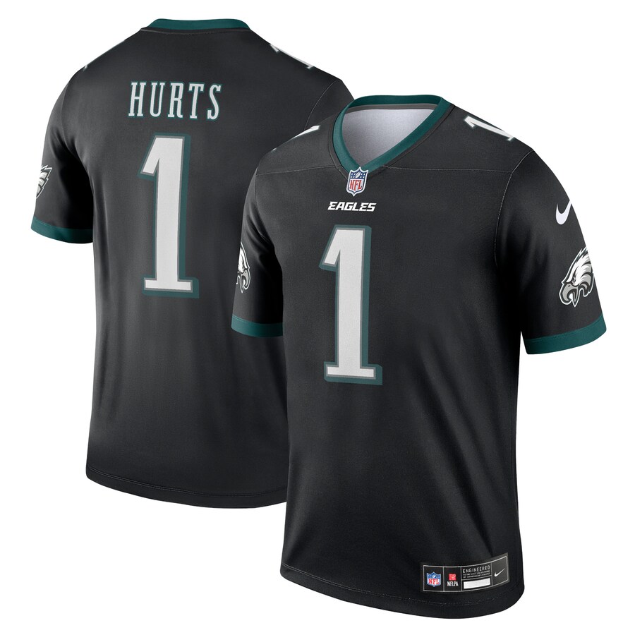 Men's Philadelphia Eagles Jalen Hurts Nike Black Alternate Legend Player Performance Top - U-jersey