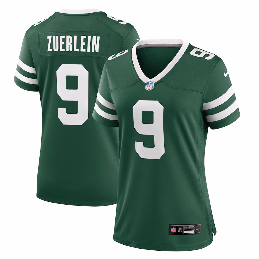 Women's New York Jets Greg Zuerlein Nike Legacy Green Team Game Jersey - U-jersey