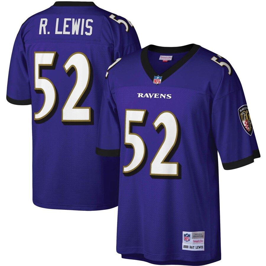 Men's Baltimore Ravens Ray Lewis Mitchell & Ness Purple Legacy Replica Jersey - U-jersey