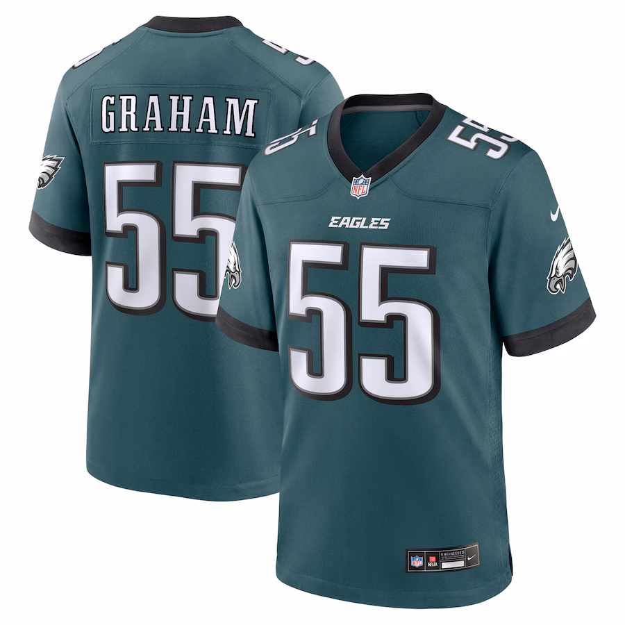 Men's Philadelphia Eagles Brandon Graham Nike Midnight Green Team Game Jersey - U-jersey