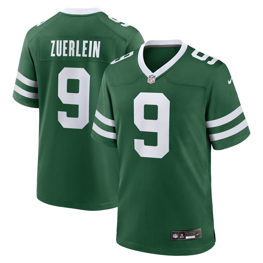 Men's New York Jets Greg Zuerlein Nike Legacy Green Team Game Jersey - U-jersey