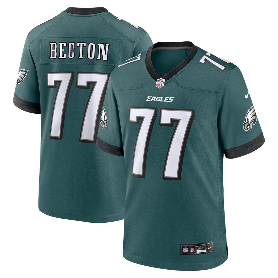 Men's Philadelphia Eagles Mekhi Becton Nike Midnight Green Team Game Jersey - U-jersey