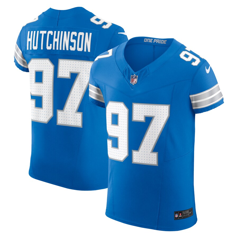 Men's Detroit Lions Aidan Hutchinson Nike Blue Vapor F.U.S.E. Elite Jersey - U-jersey