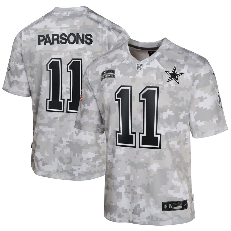 Youth Dallas Cowboys Micah Parsons Nike Arctic Camo 2024 Salute to Service Game Jersey - U-jersey