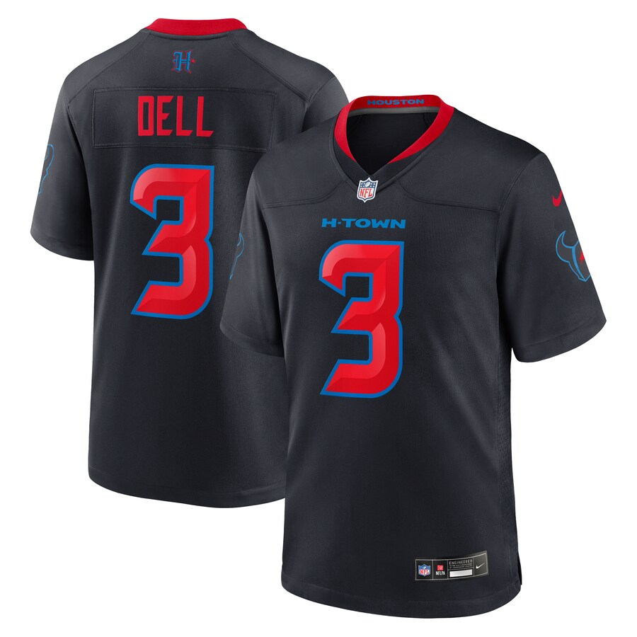 Men's Houston Texans Tank Dell Nike Navy 2nd Alternate Game Jersey - U-jersey