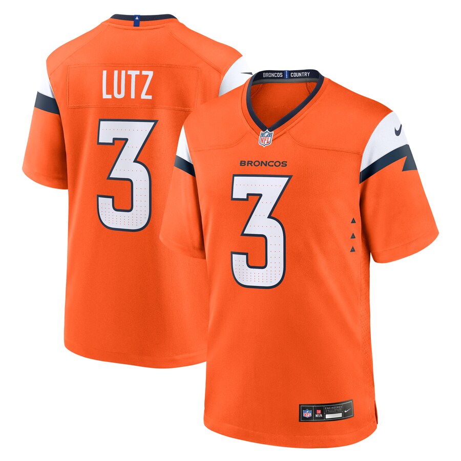 Men's Denver Broncos Wil Lutz Nike Orange Team Game Jersey - U-jersey
