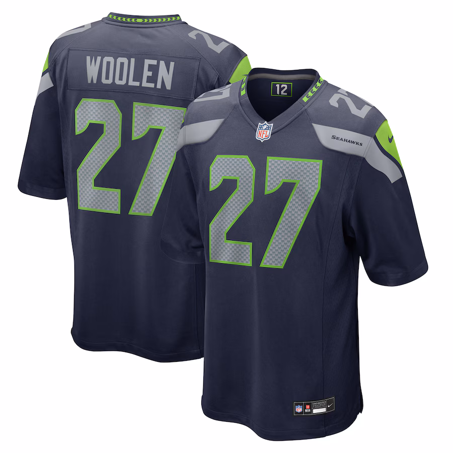 Men's Seattle Seahawks Riq Woolen Nike College Navy Game Jersey - U-jersey