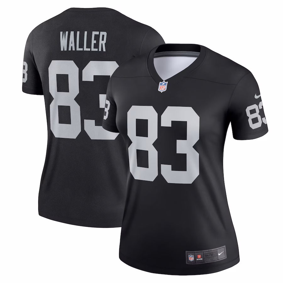 Women's Las Vegas Raiders Darren Waller Nike Black Team Legend Player Performance Top - U-jersey