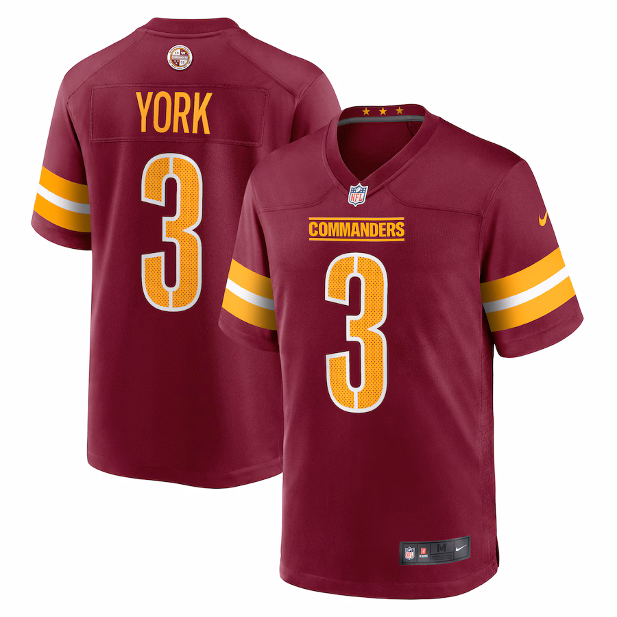Men's Washington Commanders Cade York Nike Burgundy Game Jersey - U-jersey