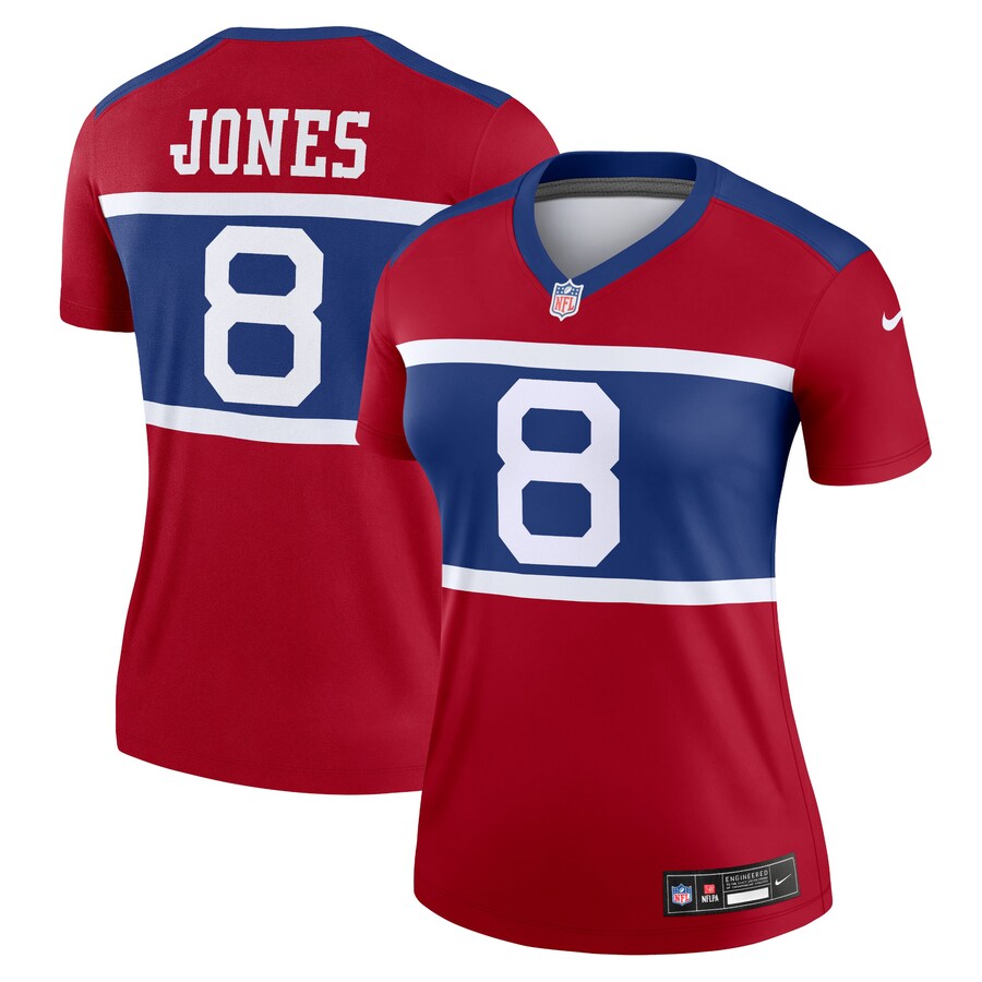 Women's New York Giants Daniel Jones Nike Red Alternate Legend Player Performance Top - U-jersey