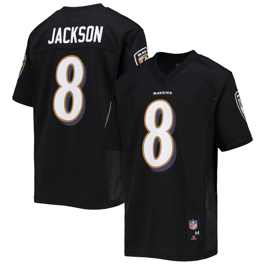 Youth Baltimore Ravens Lamar Jackson Black Replica Player Jersey - U-jersey