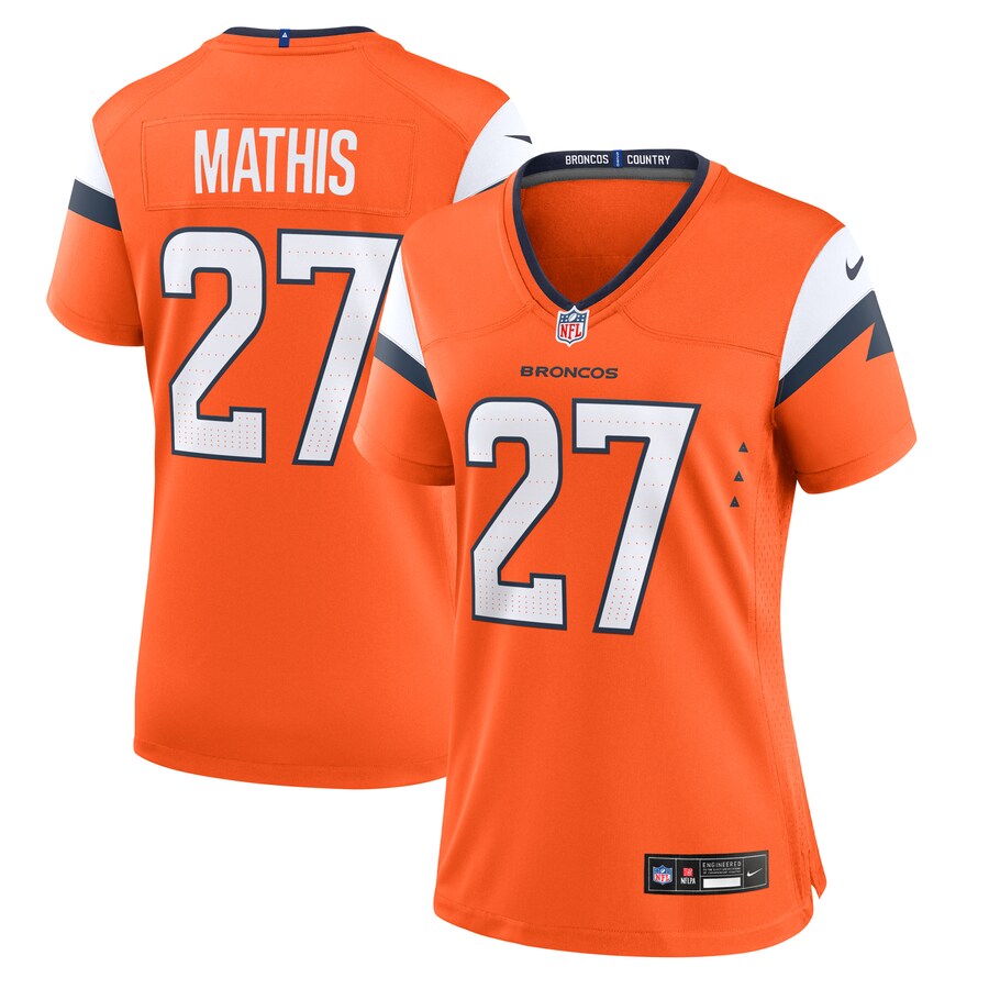 Women's Denver Broncos Damarri Mathis Nike Orange Team Game Jersey - U-jersey