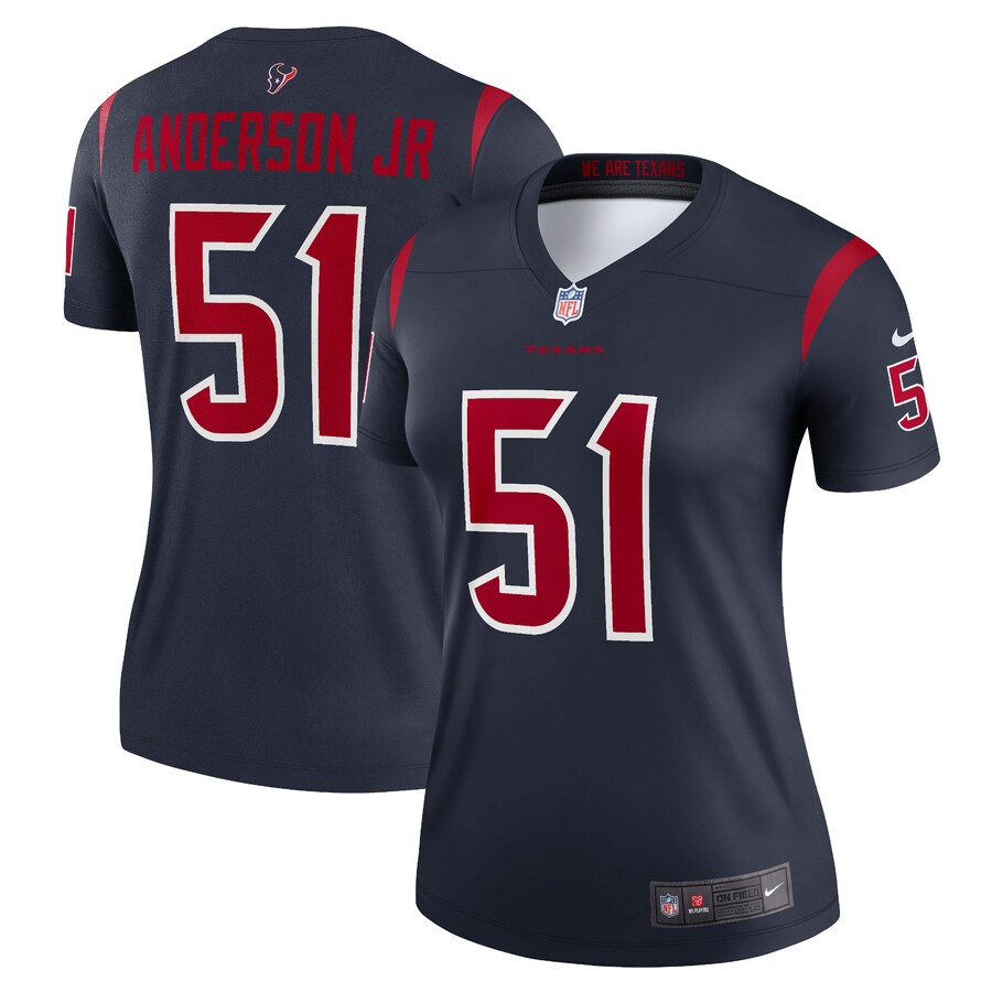 Women's Houston Texans Will Anderson Jr. Nike Navy Team Legend Player Performance Top - U-jersey