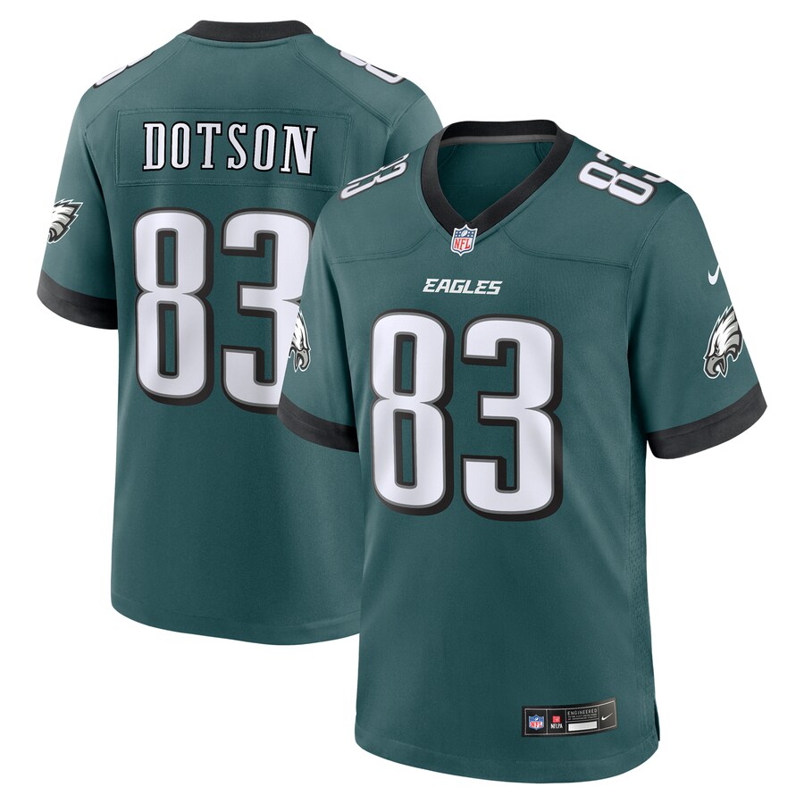Men's Philadelphia Eagles Jahan Dotson Nike Midnight Green Team Game Jersey - U-jersey