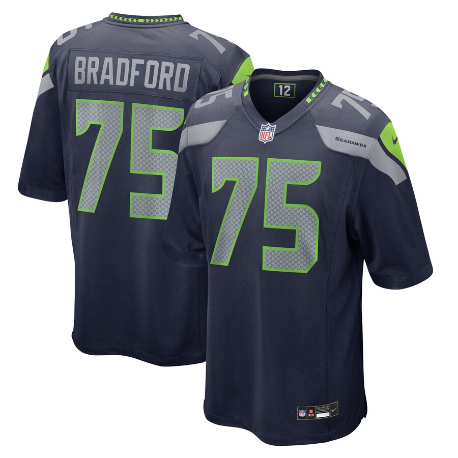 Men's Seattle Seahawks Anthony Bradford Nike College Navy Game Jersey - U-jersey