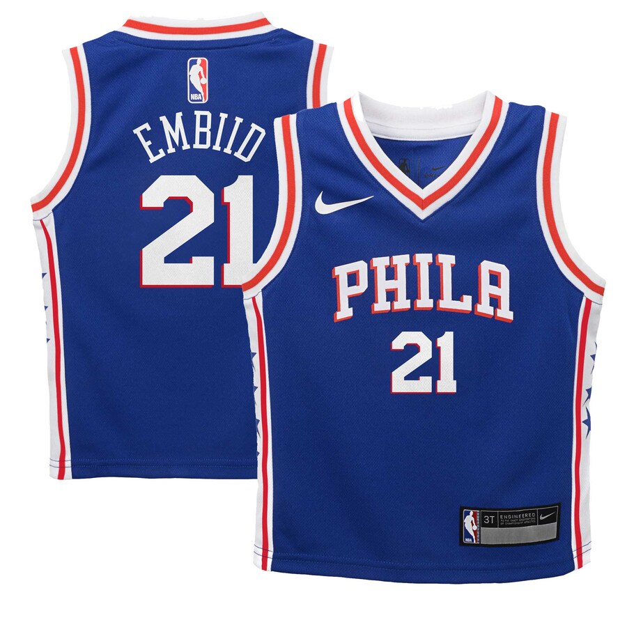 Preschool Philadelphia 76ers Joel Embiid Nike Royal Swingman Player Jersey - Icon Edition - U-jersey