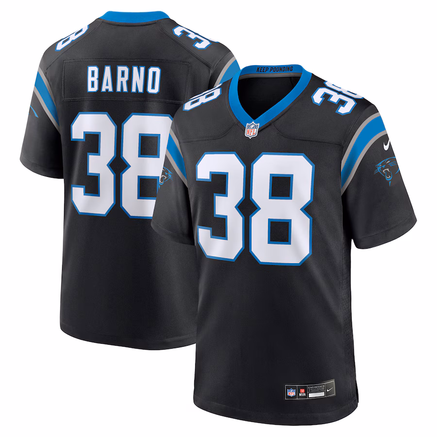 Men's Carolina Panthers Amaré Barno Nike Black Game Jersey - U-jersey