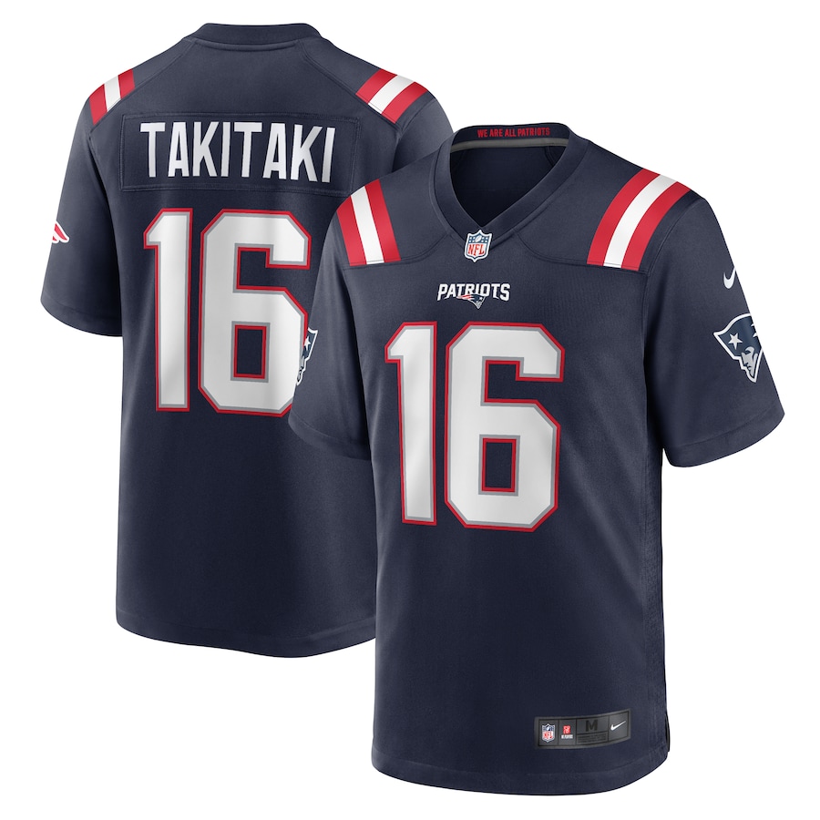 Men's New England Patriots Sione Takitaki Nike Navy Game Jersey - U-jersey