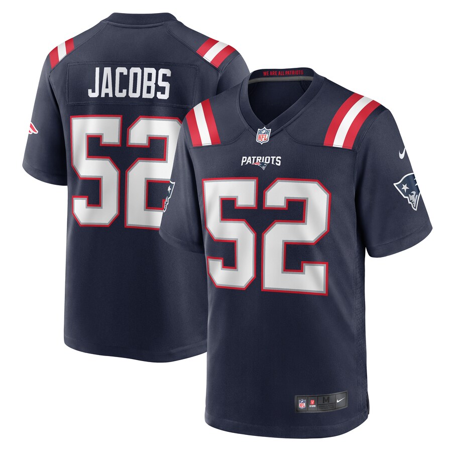 Men's New England Patriots Curtis Jacobs Nike Navy Game Jersey - U-jersey