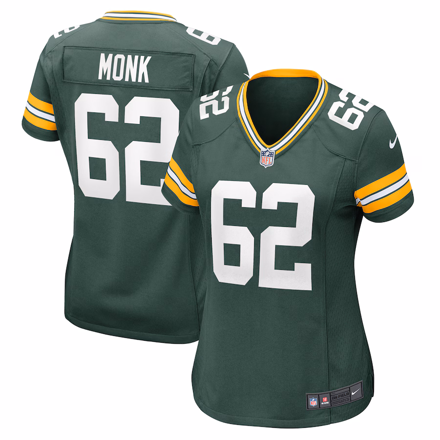 Women's Green Bay Packers Jacob Monk Nike Green Game Jersey - U-jersey