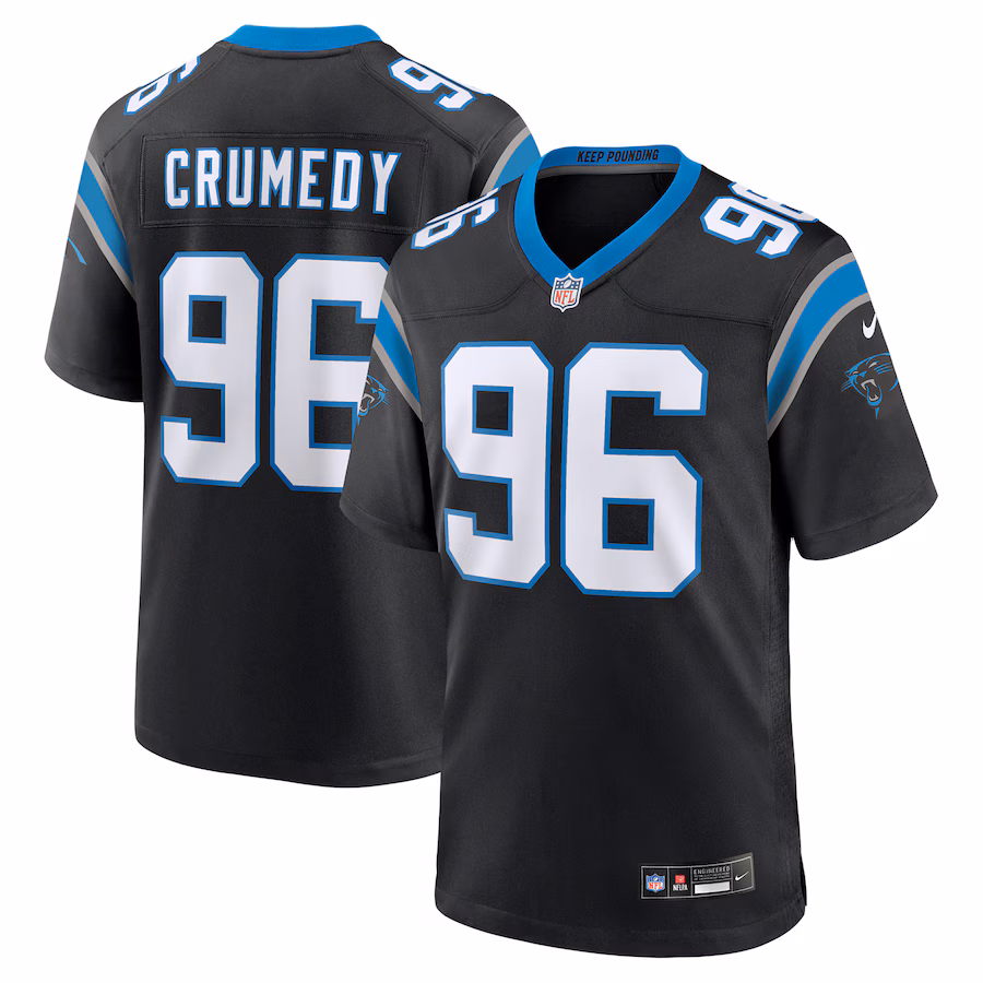 Men's Carolina Panthers Jaden Crumedy Nike Black Game Jersey - U-jersey
