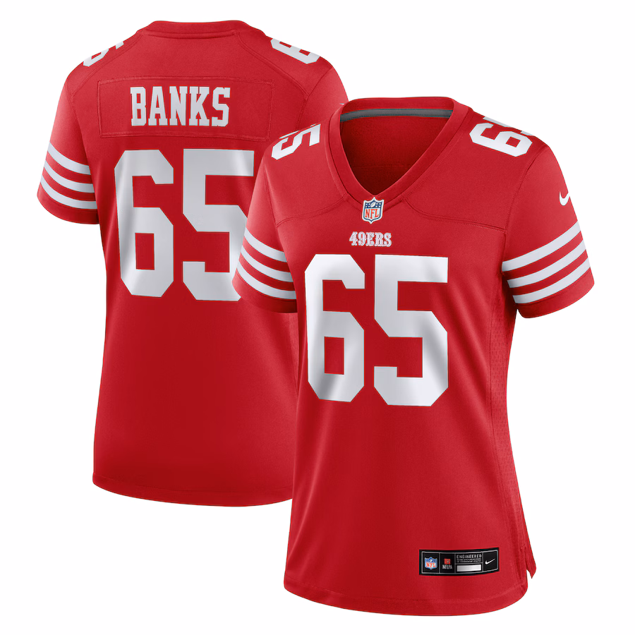 Women's San Francisco 49ers Aaron Banks Nike Scarlet Game Jersey - U-jersey
