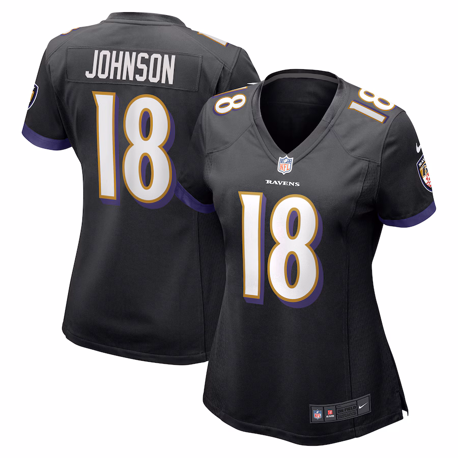 Women's Baltimore Ravens Diontae Johnson Nike Black Alternate Player Game Jersey - U-jersey