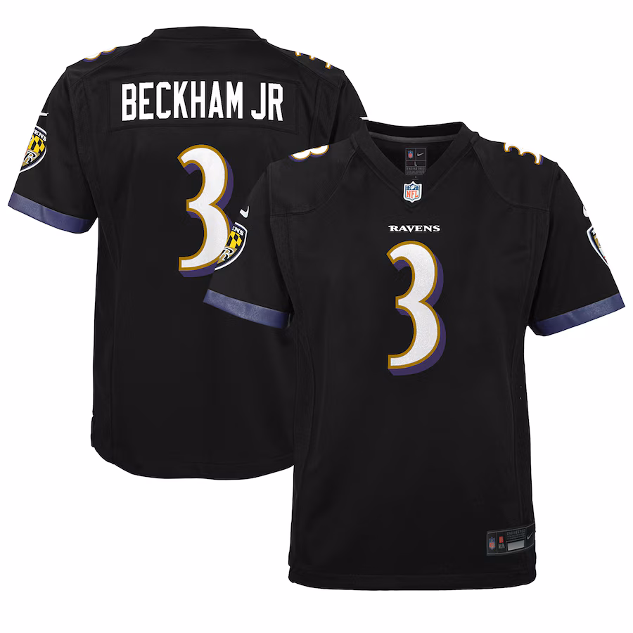 Youth Baltimore Ravens Odell Beckham Jr. Nike Black Game Jersey - U-jersey