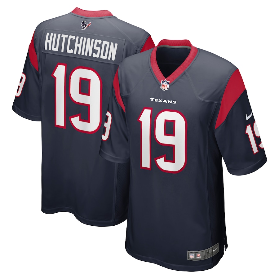 Men's Houston Texans Xavier Hutchinson Nike Navy Team Game Jersey - U-jersey