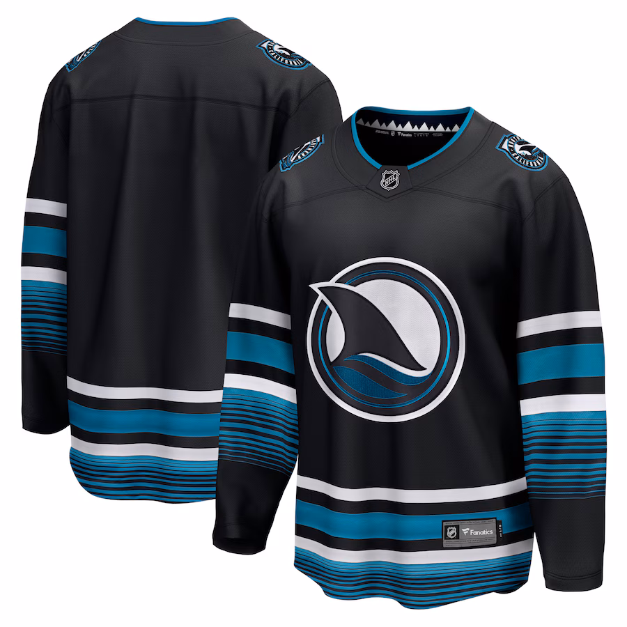 Men's San Jose Sharks Fanatics Black Alternate Premier Breakaway Jersey - U-jersey