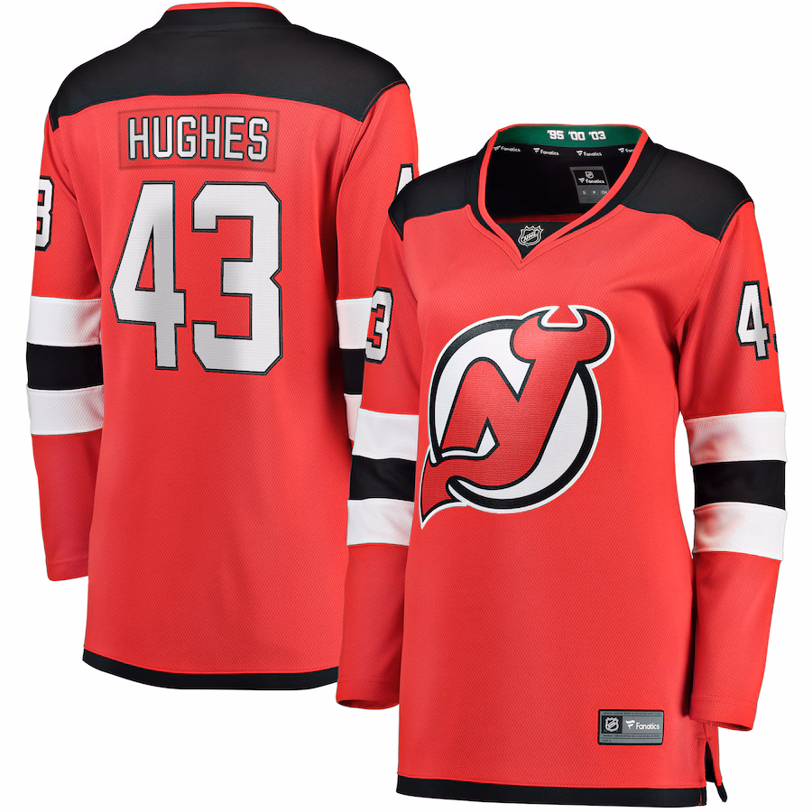 Women's New Jersey Devils Luke Hughes Fanatics Red Home Breakaway Player Jersey - U-jersey