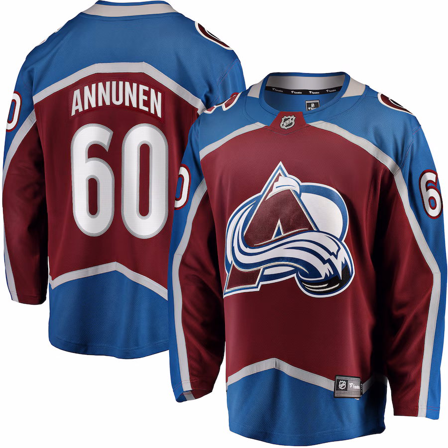 Men's Colorado Avalanche Justus Annunen Fanatics Burgundy Home Premier Breakaway Player Jersey - U-jersey