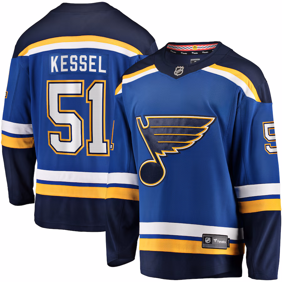 Men's St. Louis Blues Matthew Kessel Fanatics Blue Home Premier Breakaway Player Jersey - U-jersey