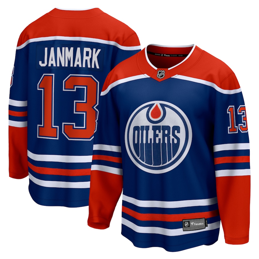 Men's Edmonton Oilers Mattias Janmark Fanatics Royal Home Breakaway Jersey - U-jersey