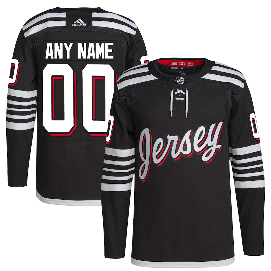 Men's New Jersey Devils adidas Black Alternate 2021/22 Primegreen Authentic Custom Jersey - U-jersey