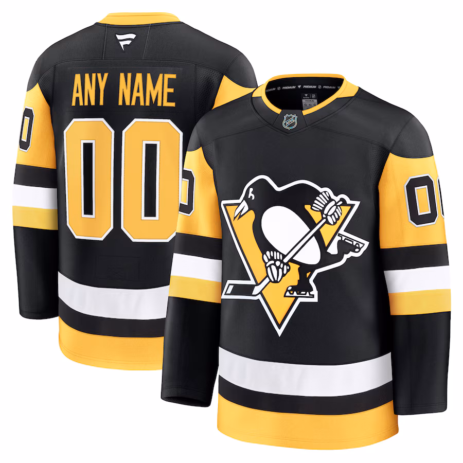 Men's Pittsburgh Penguins Fanatics Black Home Premium Custom Jersey - U-jersey