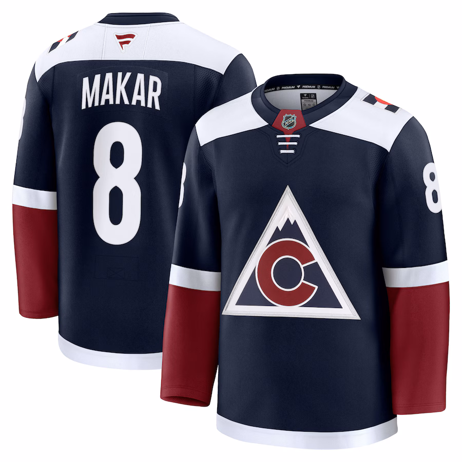 Men's Colorado Avalanche Cale Makar Fanatics Navy Alternate Premium Jersey - U-jersey