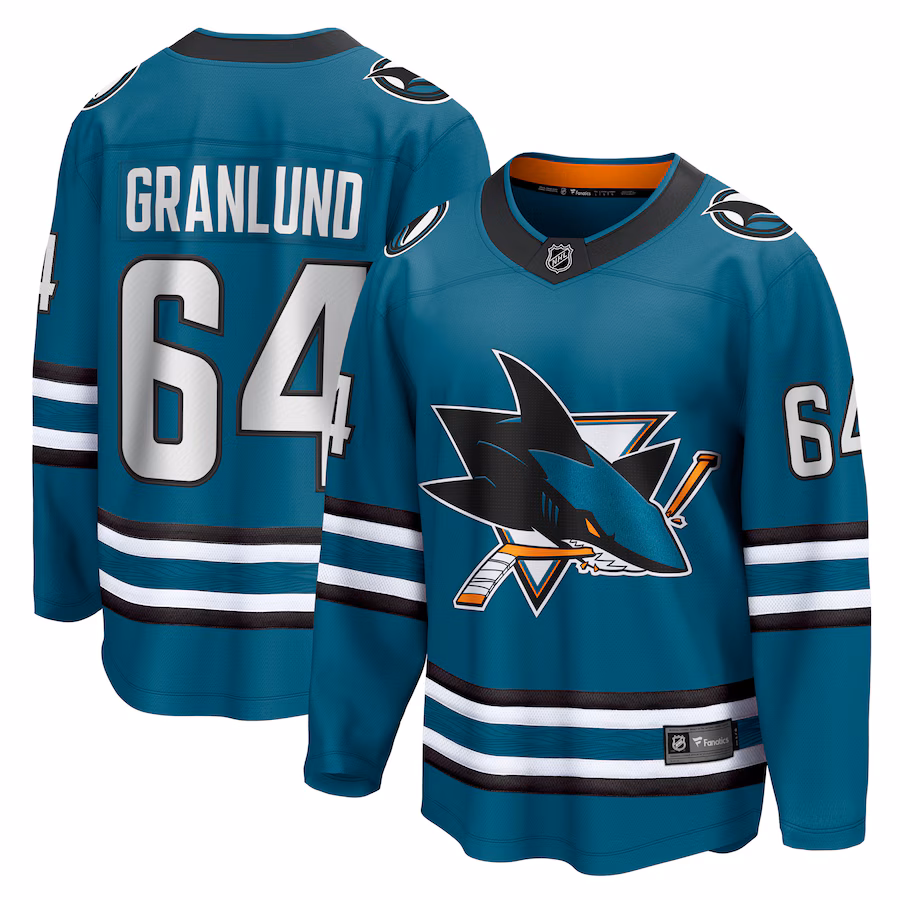 Men's San Jose Sharks Mikael Granlund Fanatics Teal Home Breakaway Jersey - U-jersey