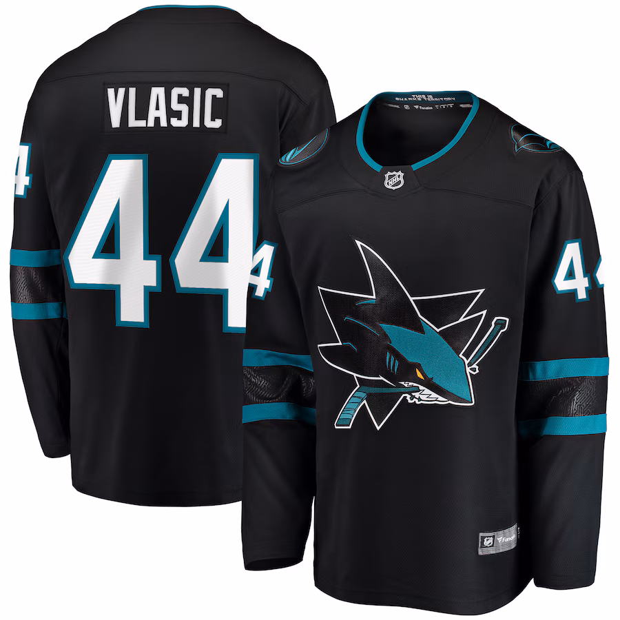Men's San Jose Sharks Marc-Edouard Vlasic Fanatics Black Premier Breakaway Player Jersey - U-jersey