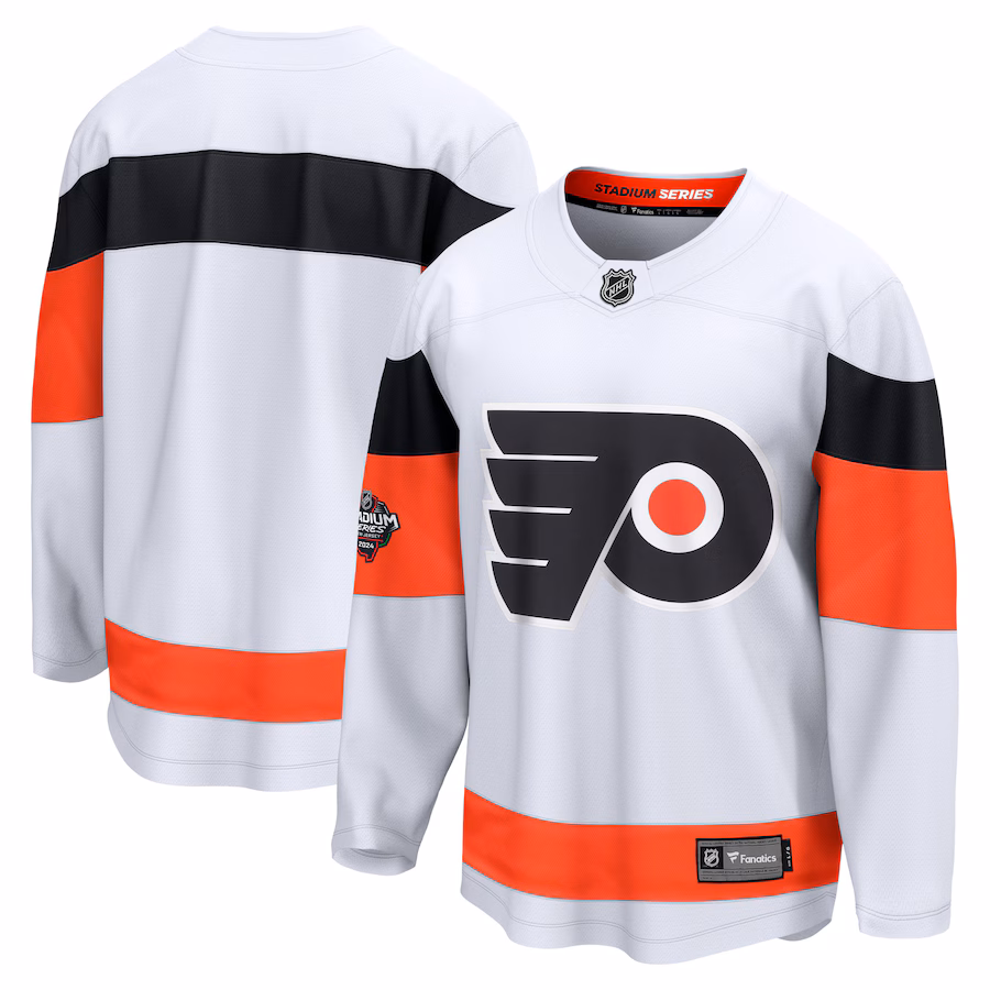 Men's Philadelphia Flyers Fanatics White 2024 NHL Stadium Series Breakaway Jersey - U-jersey