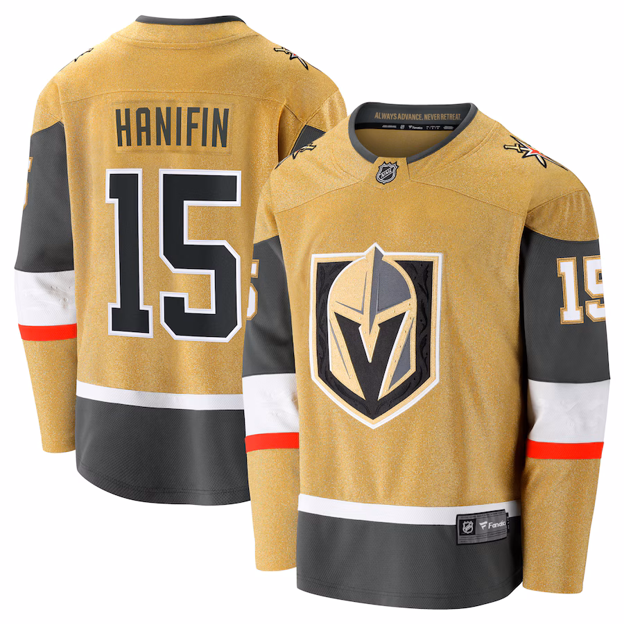 Men's Vegas Golden Knights Noah Hanifin Fanatics Gold Home Breakaway Jersey - U-jersey