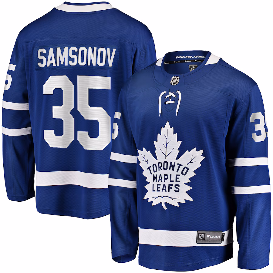 Men's Toronto Maple Leafs Ilya Samsonov Fanatics Blue Home Breakaway Player Jersey - U-jersey