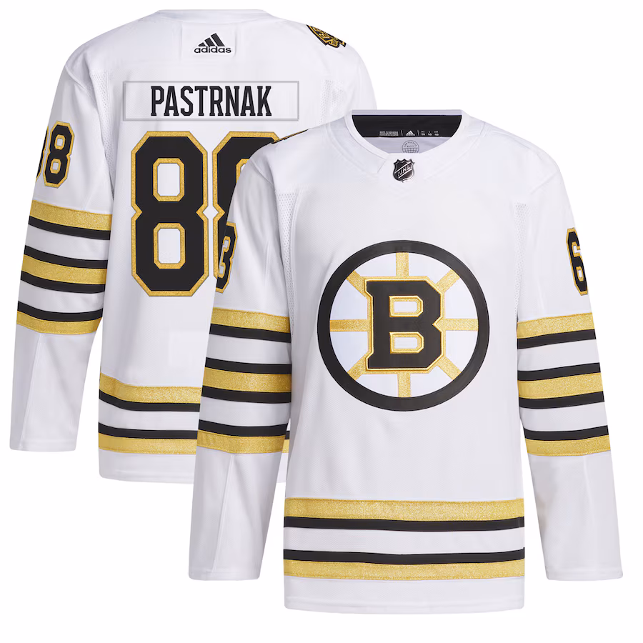Men's Boston Bruins David Pastrnak adidas White Alternate Primegreen Authentic Player Jersey - U-jersey