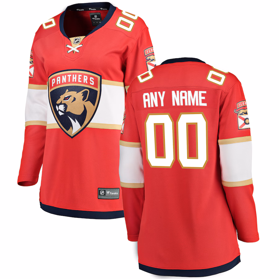 Women's Florida Panthers Fanatics Red Home Breakaway Custom Jersey - U-jersey